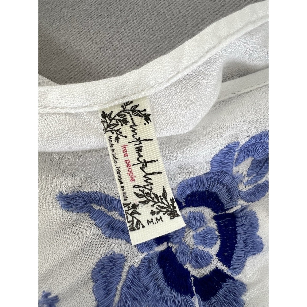 Free People Aida Slip Dress Size M Womans White Floral Embroidered Boho Hippie - Picture 12 of 15